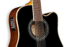 ZAD900CE 12 String Solid Spruce/Rosewood Acoustic Electric AURA Black Lacquer Pro Series